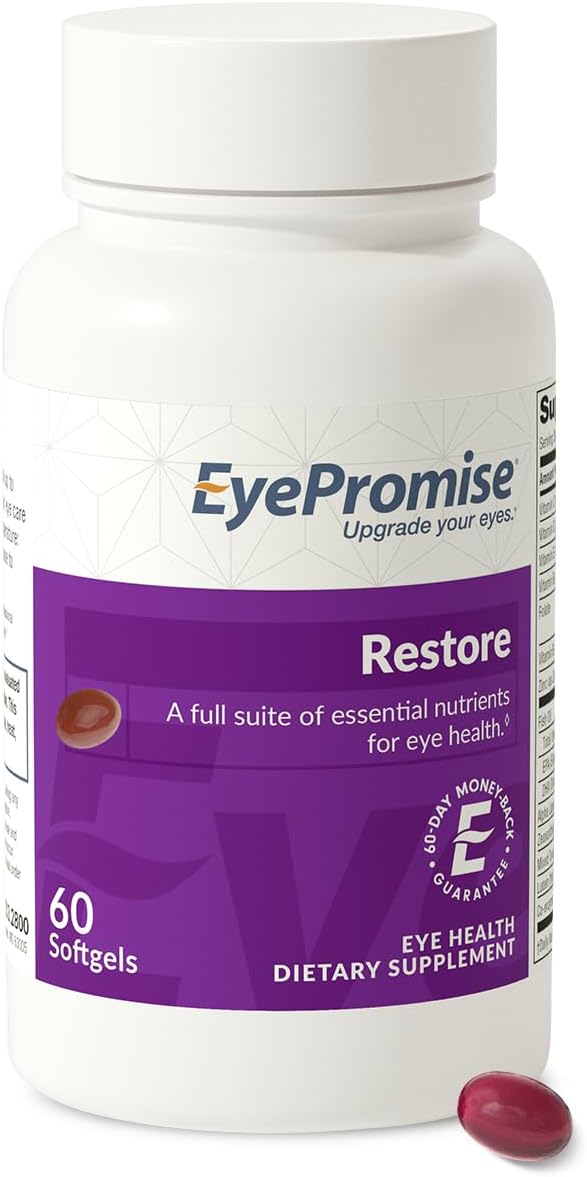 EyePromise Restore Eye Health Supplements - 60 Softgels, 30-Day Supply - Omega 3 Supplement for Aging Eyes with Lutein and Zeaxanthin, Fish Oil, EPA, DHA & Eye Vitamins and Nutrients