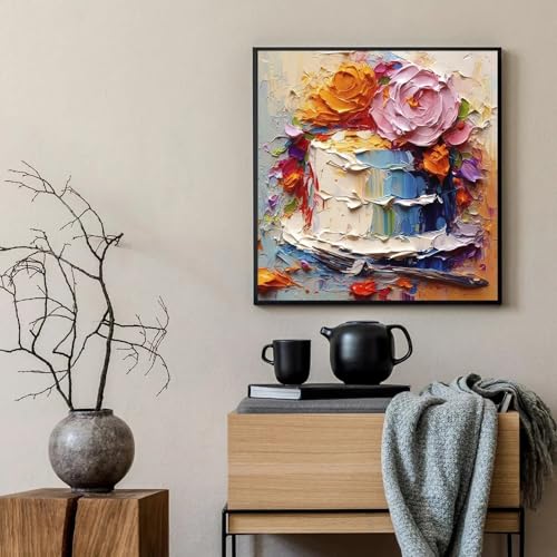 Affiche fruits myrtille citron 55x55cm sans cadre pour décoration cuisine nordique moderne