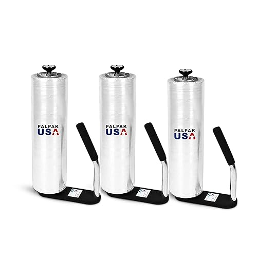 Palpak100 - Dispensador de película elástica de resistencia industrial, envoltura de palets de peso ligero, mango de ajuste de perilla de tensión