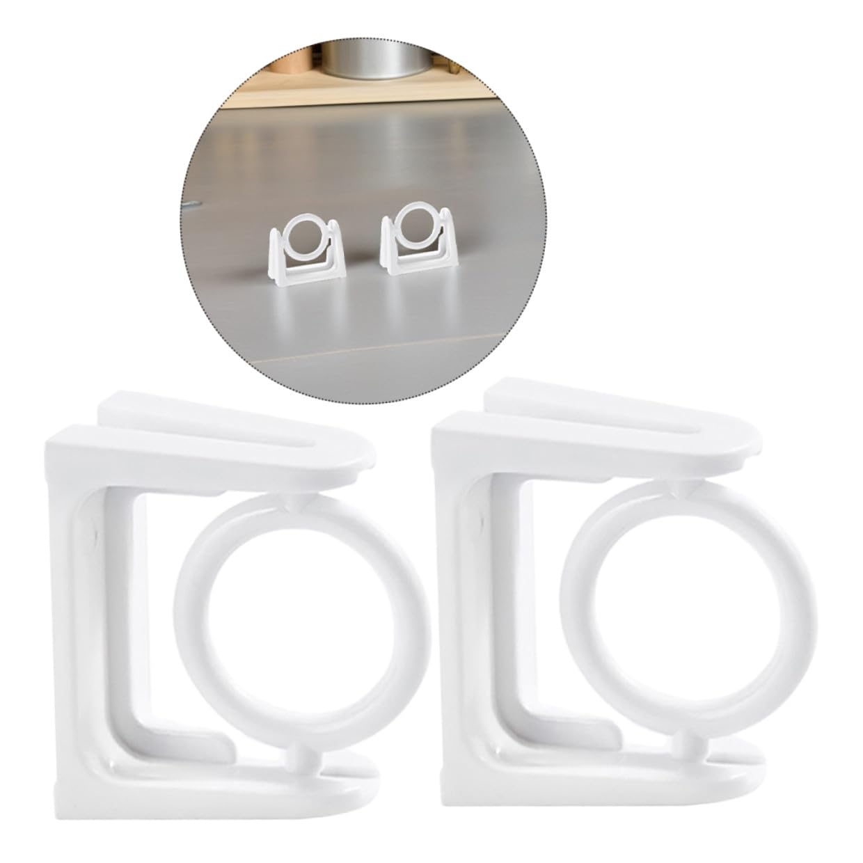 Alipis 30pezzi Ganci Adesivi per Aste per Tende in Plastica Staffe di Tensione Rotazione Gradi Supporto Adesivo per Aste per Tende Bianco Staffa da Parete Trapano per Bagno e Casa