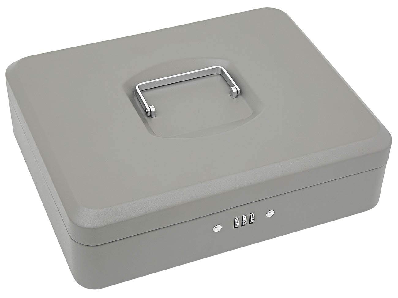 WEDO 149758012 Caissette à monnaie avec serrure à combinaison, avec compartiment pour billets et plateau à monnaie amovible, 30 x 24 x 9 cm