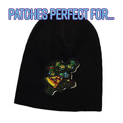 "Pizza Lover" Tv Movie Parody Turtles Eating Pizza - Novelty Iron On Patch Applique #TOP3