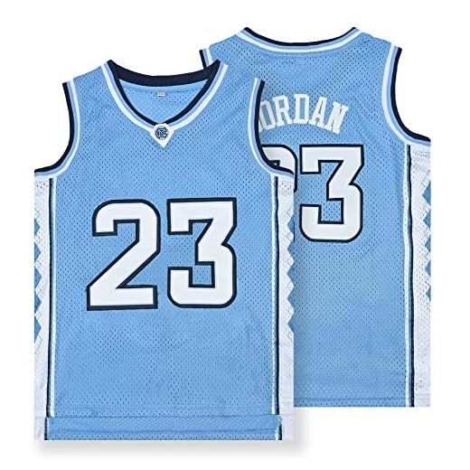 Youth Basketball Jersey # 23 North Carolina Children's Fashion Embroidery Basketball Sweatshirt (Blue, M)