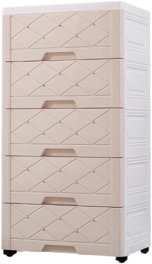 Casier de rangement pour enfants, armoire de grande capacité en plastique multicouche pour salon, chambre à coucher, chambre d'enfant (abricot chaud, 6 couches)