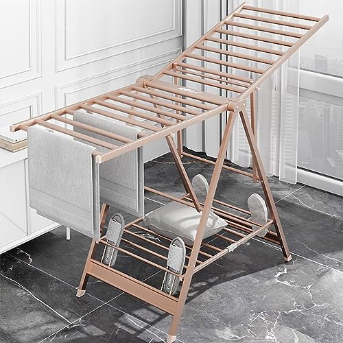 Support de séchage pour cintres de sol pliable en métal robuste NAKEAH - 4