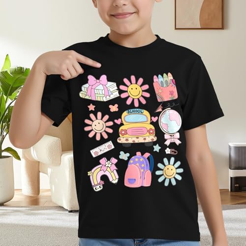 Image of 100 Days of School Shirt for Kids School Tshirt-Toddler Happy 100th Day Short Sleeve Boys Girls Gift Tees Tops