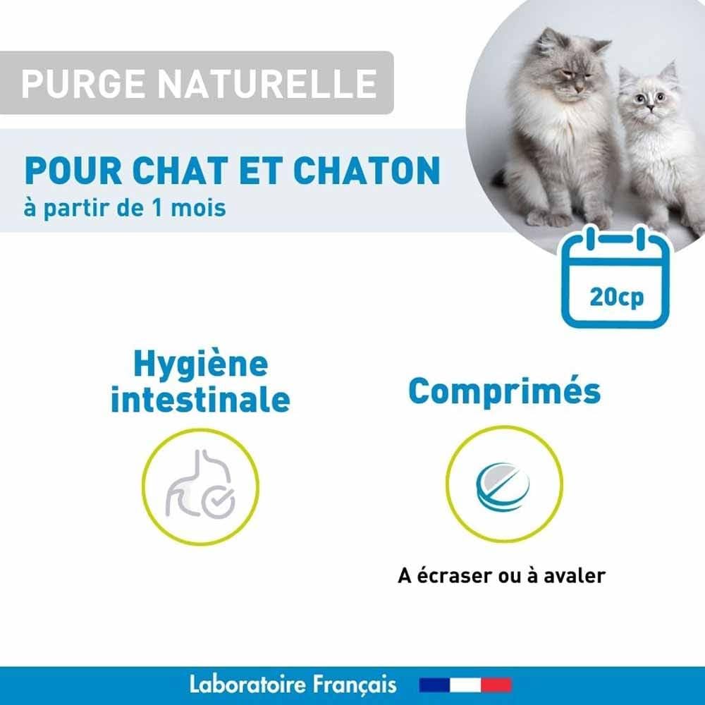 Vetoform Purge Naturelle Chat et Chaton 20 Comprimés