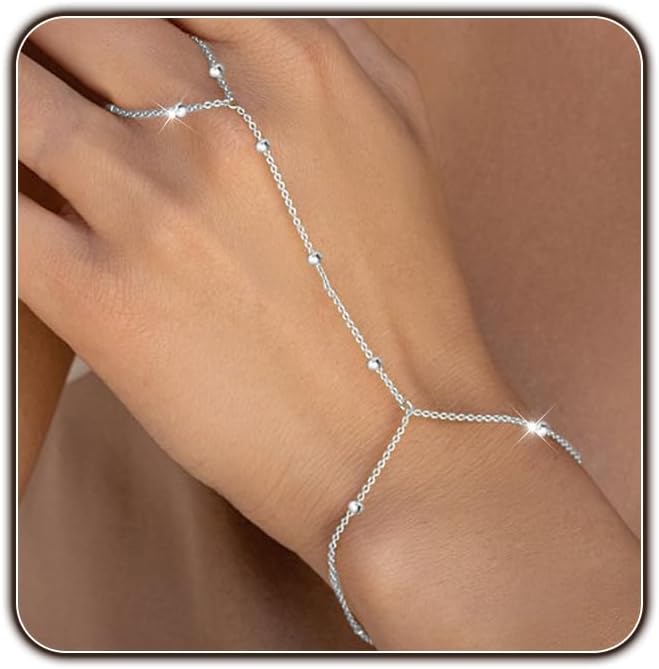 Gold Silver Bracelets for Women Waterproof Jewelry Sets Trendy Thin Dainty Stackable Cuban Link Paperclip Chain Bracelet Pack Fashion Accessories Gifts for Women