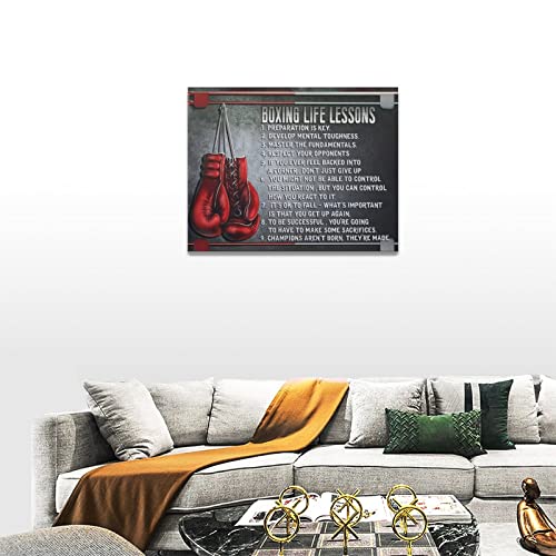 Exroozy Boxing Wall Art Sports Boxing Lessons Pictures Wall Decor Motivational Quotes Boxing Gloves Canvas Painting Artwork Modern Home Decorations Framed For Bedroom Office Living Room 12 Inchx16 Inch thumb #4