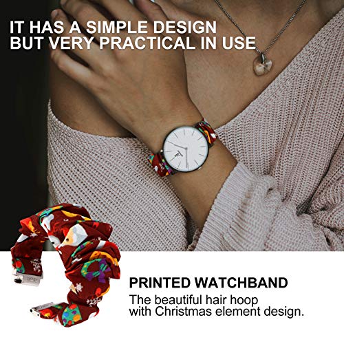 UKCOCO Pulseira de Relógio de Natal Pulseira de Relógio de Pulso Relógio de Pulso Tecido Elástico Te