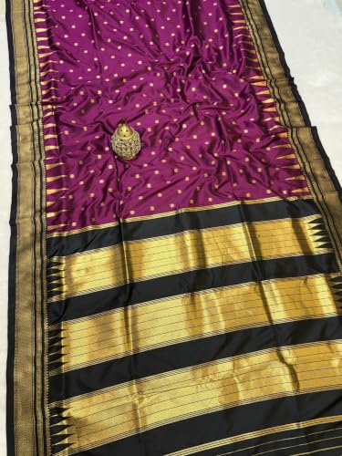 Generic magenta maheshwari silk saree in soft silk – image 4