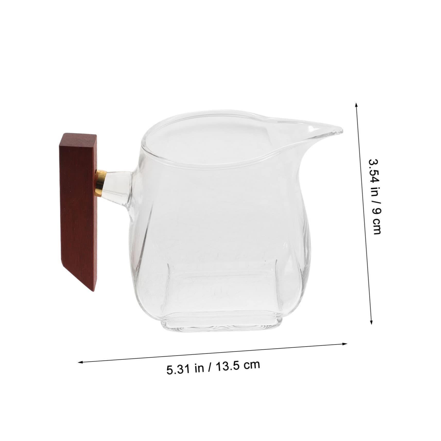 Alipis Glass Gravy Boat Sauce Cup Solid Wood Handle Milk Bottle for Restaurant Use