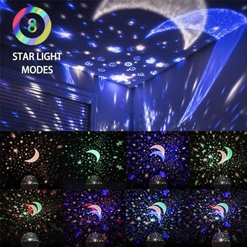 Image of CucinaPro Star Master Galaxy Projector Light for Bedroom, Star Light Projector, Projection Lamp for Kids Room, Starry Dreams Galaxy Lamp, Ceiling Projector with USB Cable, Kids Gifts (Multi, Medium)