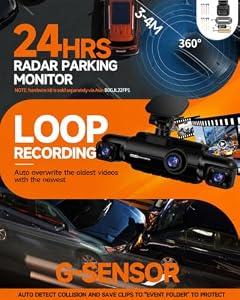 Neideso 360° Dash Cam Front and Rear Inside, 4 Channel Dash Camera for Car — photo 4 of 6