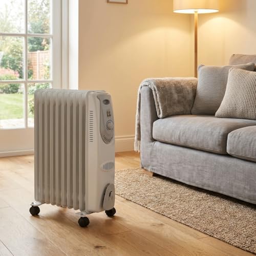 Suinga Radiador de Aceite Bajo Consumo 2000W | Radiador Electrico de Aceite 11 Elementos | Calefactor Electrico con Termostato | Sistema de seguridad en caso de sobrecalentamiento - imagen 3