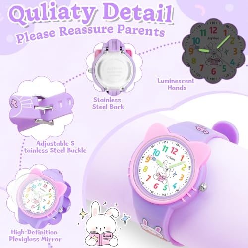 Image of Kids Digital Analog Watches for Girls Boys, 7 Color Lights Waterproof Cute Wristwatches for Kids with Alarm Stopwatch, Great Present for Girls Boys Ages 5-13