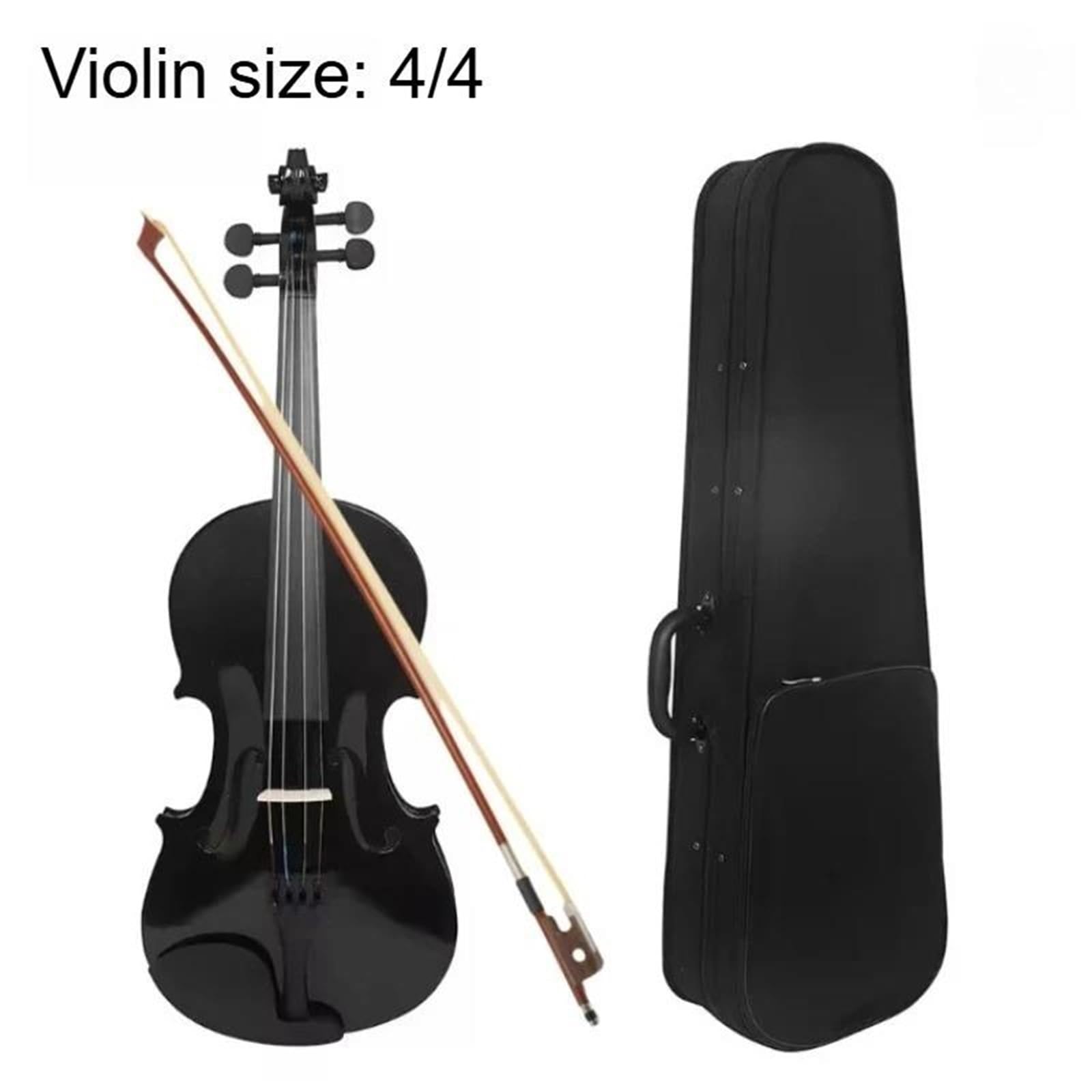 Conjunto De Violín Negro Madera Maciza 4/4 Violín Profesional | Un instrumento de nivel profesional adecuado para principiantes.