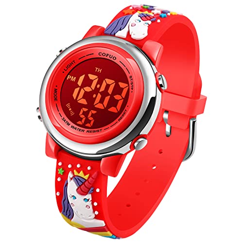 Montre sport enfant étanche cofuo avec alarme et chronomètre LED