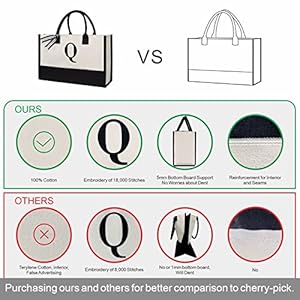 TOPDesign Embroidery Initial Canvas Tote Bag, Personalized Present Suitable for Wedding, Birthday, Beach, Holiday, is a Great Gift Women, Mom, Teachers, Friends, Bridesmaids (Letter K) TOPDesign Embroidery Initial Canvas Tote Bag Personalized Present Suitable for Wedding Birthday Beach Holiday is a Great Gift Women Mom Teachers Friends Bridesmaids Letter K