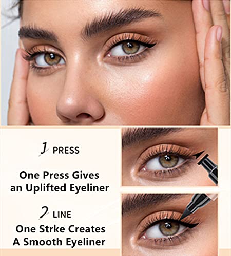 Go Ho Liquid Eyeliner Stamp Wingliner,Bright Red Winged Eyeliner Stamps For Cat Eyes,Long Lasting Super Slim Precise Felt Tip Liquid Eye Liner Tattoo Tools,1 Pc thumb #2