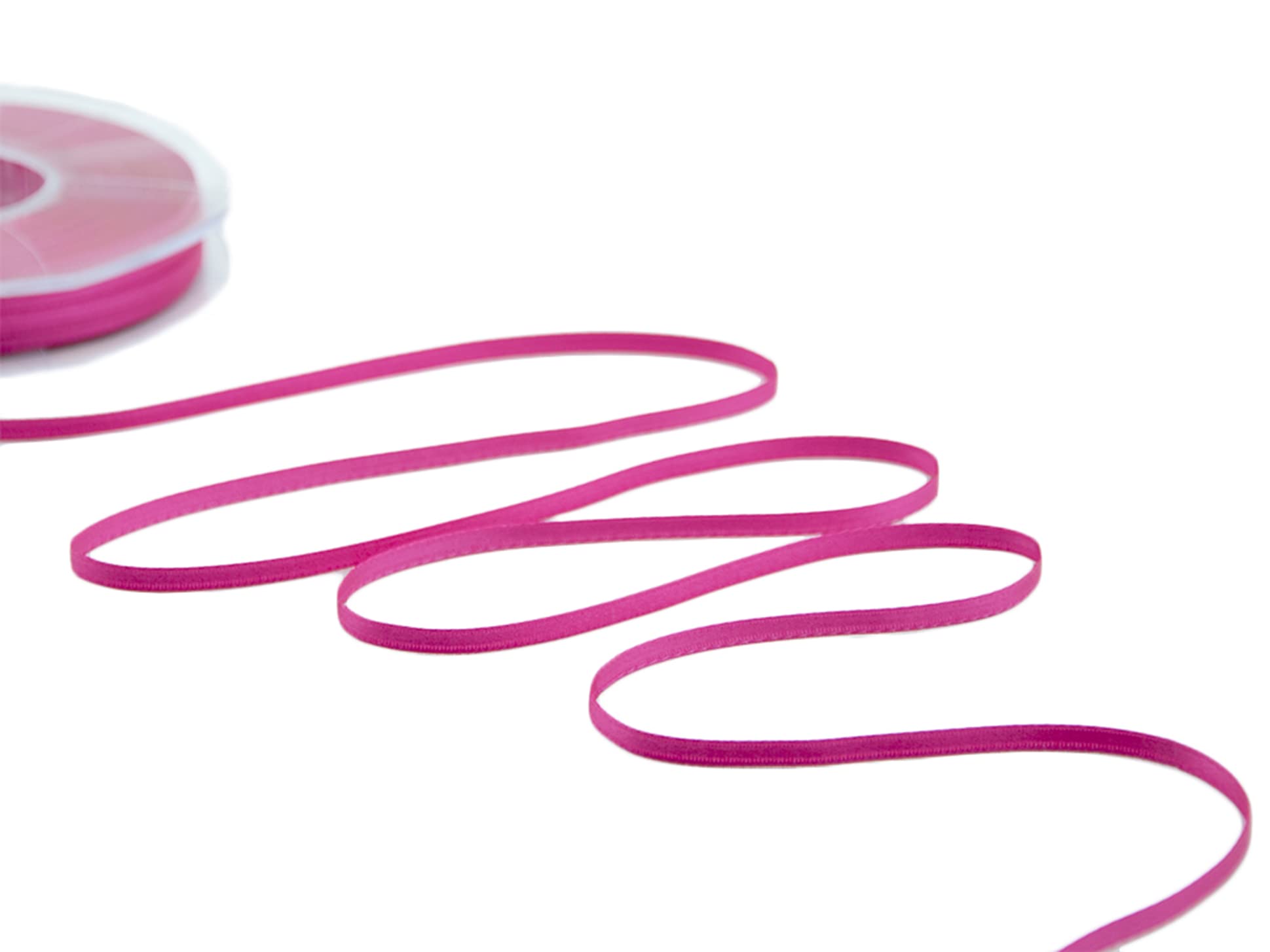 Furlanis - Double Satin Ribbon, Decoration, Gift, Christmas Packing, Wedding, Party, Made in Italy - Fuchsia Peony, 3 mm x 50 m