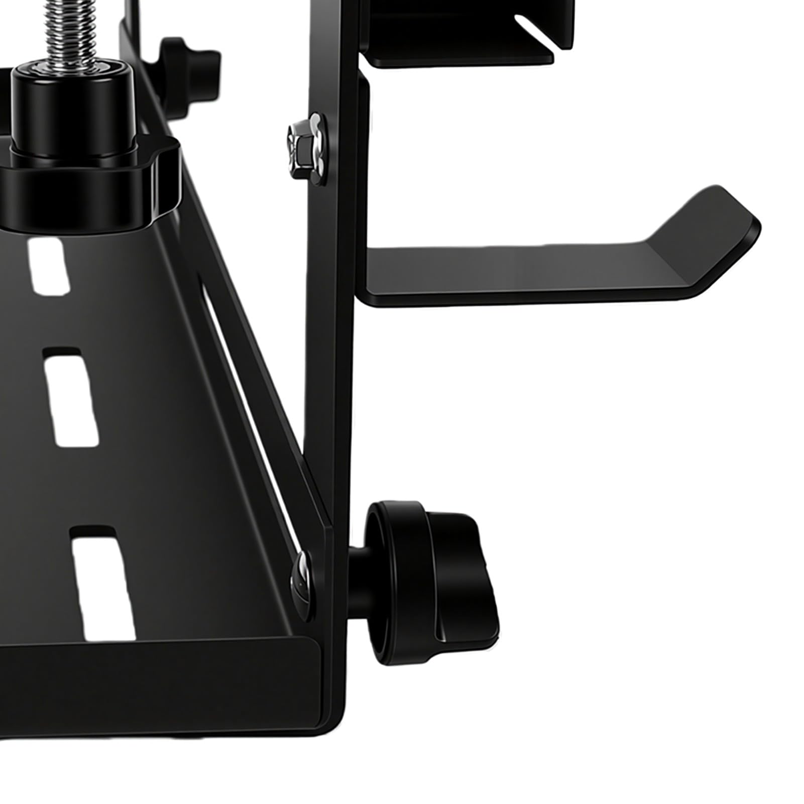 Kabelmanagement-Ablage für unter dem Schreibtisch, Metall-Kabelhalter ohne Bohren mit Klemme zur Kabelorganisation, Kabelhalter mit Haken für das Homeoffice