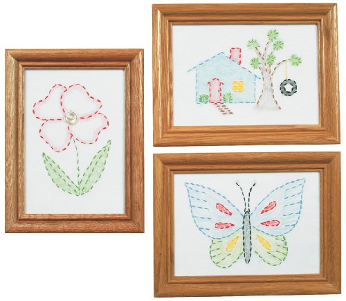 Jack Dempsey 488387 Stamped Embroidery Kit Beginner Samplers, 6 by 8-Inch 3-Pack-Outside Fun