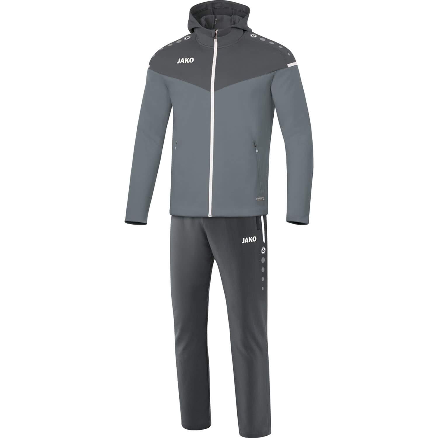 JAKO Champ 2.0 M9620 Men's Tracksuit with Hood Stone Grey/Anthracite Light S