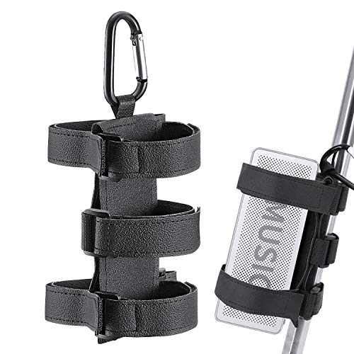 JEEZAO Soporte de Altavoz,Portavasos para Bicicleta,Carrito de Golf Accesorios,Multifunción Correa de Fijación para Silla de Paseo,Patinete