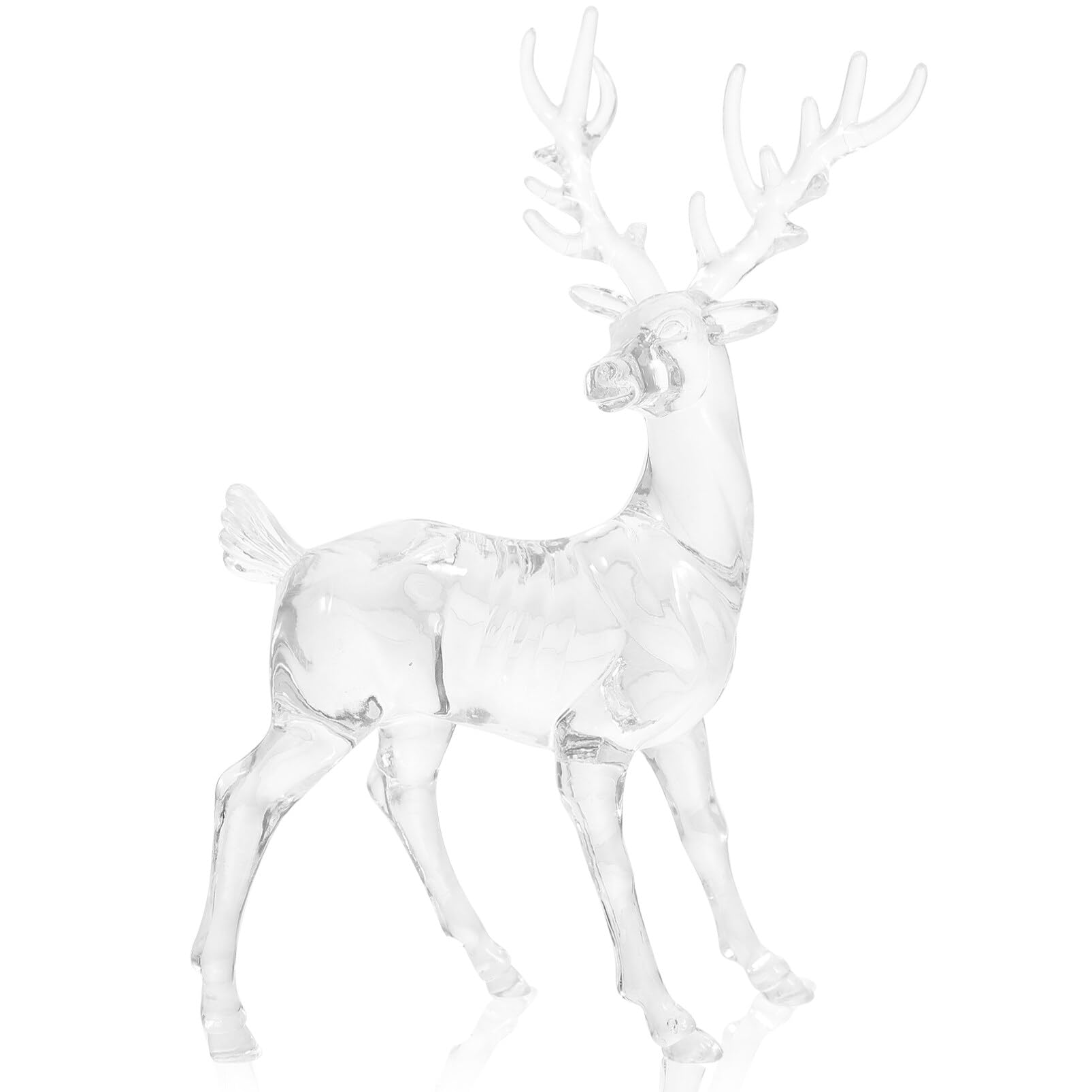 Ciieeo 2 unids Claro Renos Alces Figuritas De Cristal Figuritas De Ciervo Decoraciones De Navidad Figuritas De Alce Para Decoración Mesa Animales Colección
