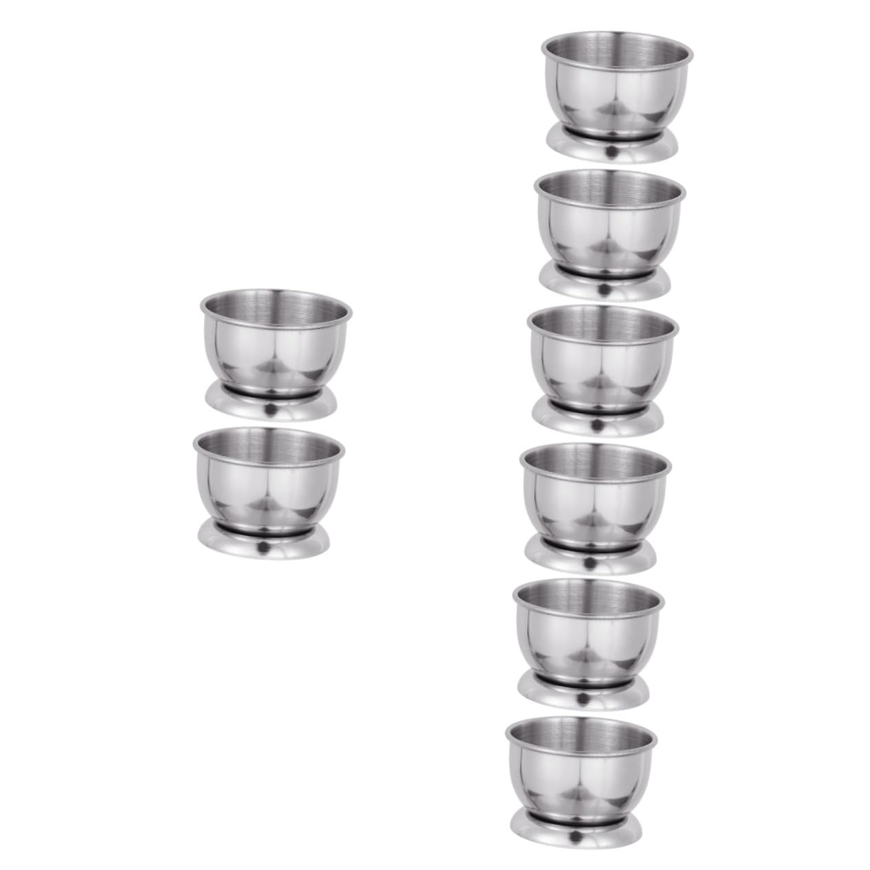 Mobestech 4 Set Piccola Tazza Da Tè Tazze Inossidabile Pieghevole Viaggio Piccola Tazza Di Tè Tazzine Da Caffè in Metallo Tazza Di Metallo Tacpa Da Tè Coppa in Acciaio Argento 2 Pezzi * 4