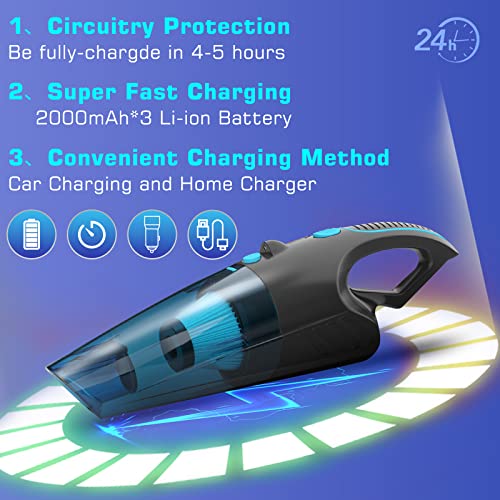 Siynzem Handheld Vacuum Cordless Upgrade 10000Pa, Hand Vacuum With Led Light, Rechargeable Car Vacuum Cordless, Hand Held Vacuum Cleaner, Mini Vacuum For Pets Hair, Home, Car Cleaning #TOP5