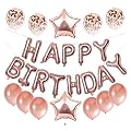 TOYXE Happy Birthday Latex Balloon, 13pcs "happy Birthday " Letter Balloons , 2pcs Foil Balloons, 4 Pcs Confetti Balloon