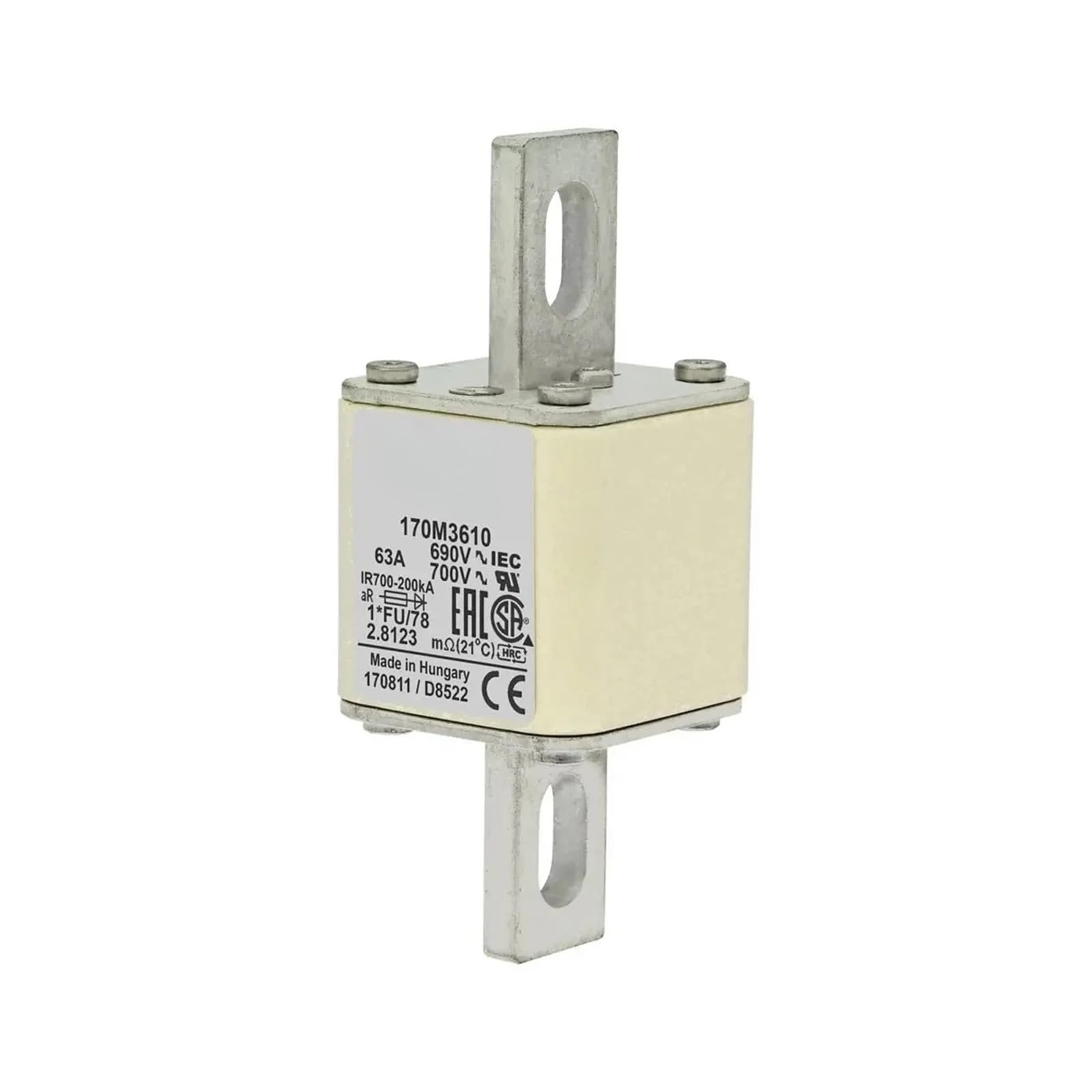 Fusible 170M5316 protection haute tension séries 170M5308 à 170M5315