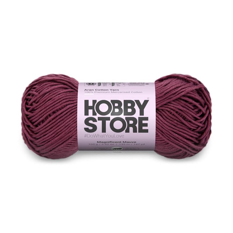 Image of Cotton - Aran Yarn - 100% Mercerised Cotton Aran Yarn for Crochet & Knitting Durable Home Decor (1 ball /100 g) - 428 Magnificent Mauve | Magic Needles