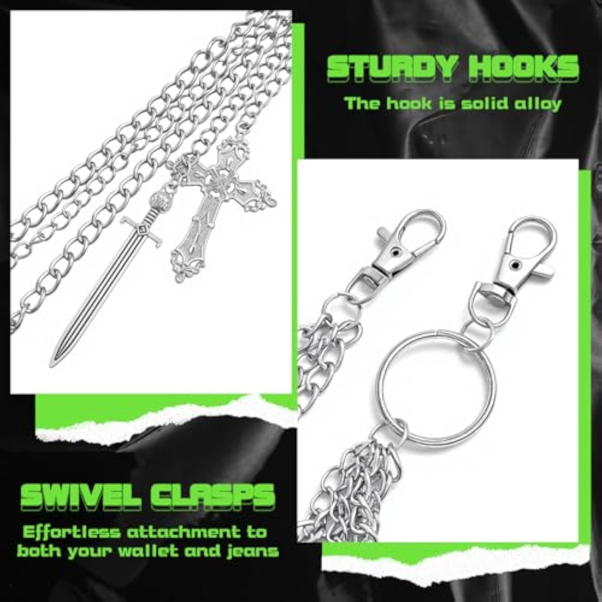 Men's Hip Hop Punk Wallet Chain, Jean Chain Accessories