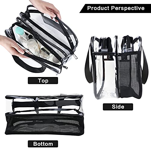 Auseibeely Clear Toiletry Bag for Women Men, Portable Large Travel Makeup Bag, Waterproof & Draining Transparent Cosmetic Bag, Carry On Airport Airline Compliant Bag4