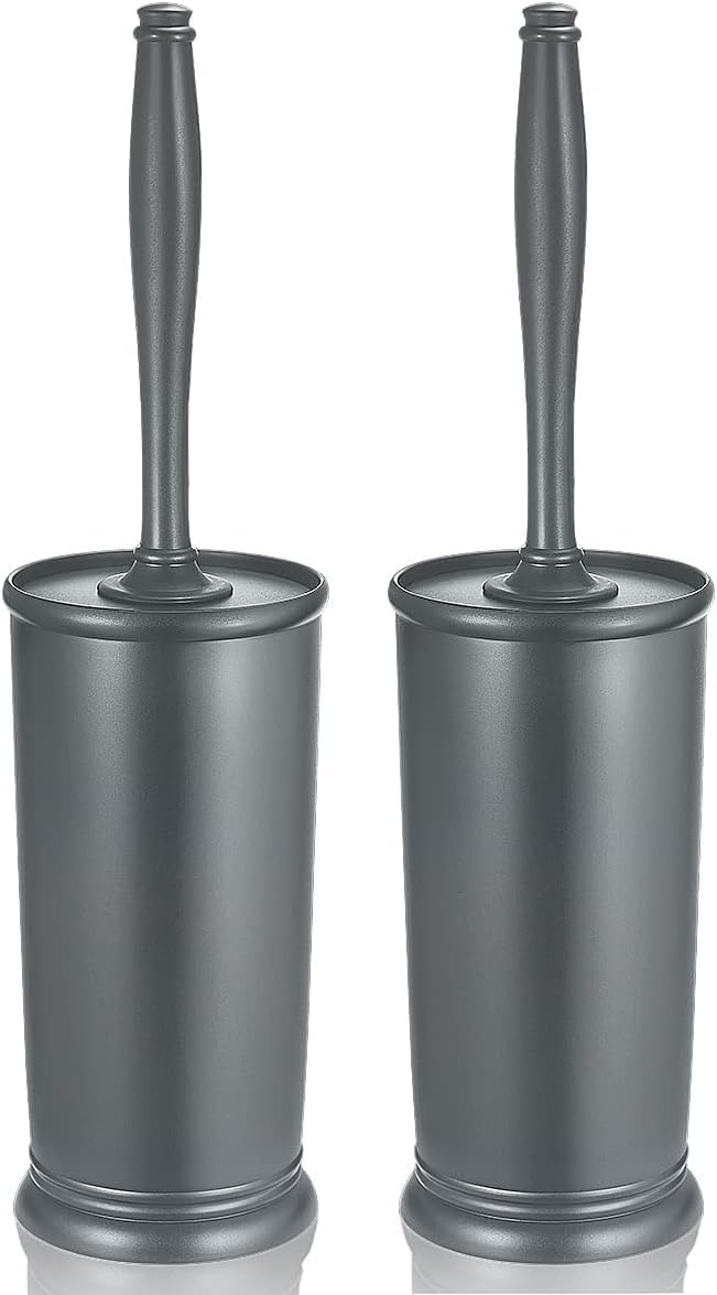 Toilet Bowl Brush Holder Set: 2 Pack Modern Deep Cleaning Bathroom Toilet Scrubber with Caddy for Rv - Rim Decorative Accessories Cleaner Brushes for Toilet