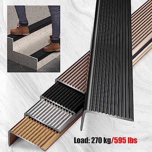 Protector de metal extra ancho para escalones de madera en restaurantes 5