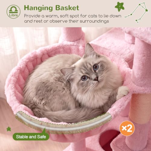 Image of Globlazer Z78 Heavy Duty Cat Tree for 20lbs Large Adult Cats, Pink