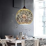 LYNICESHOP 3D Art Glass Ball Pendant Light Chandelier Dining Home Bar Lamp, Multicolor Fireworks Gla