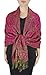 Peach Couture Elegant Double Layer Reversible Paisley Pashmina Shawl Wrap Fuchsia Scarf