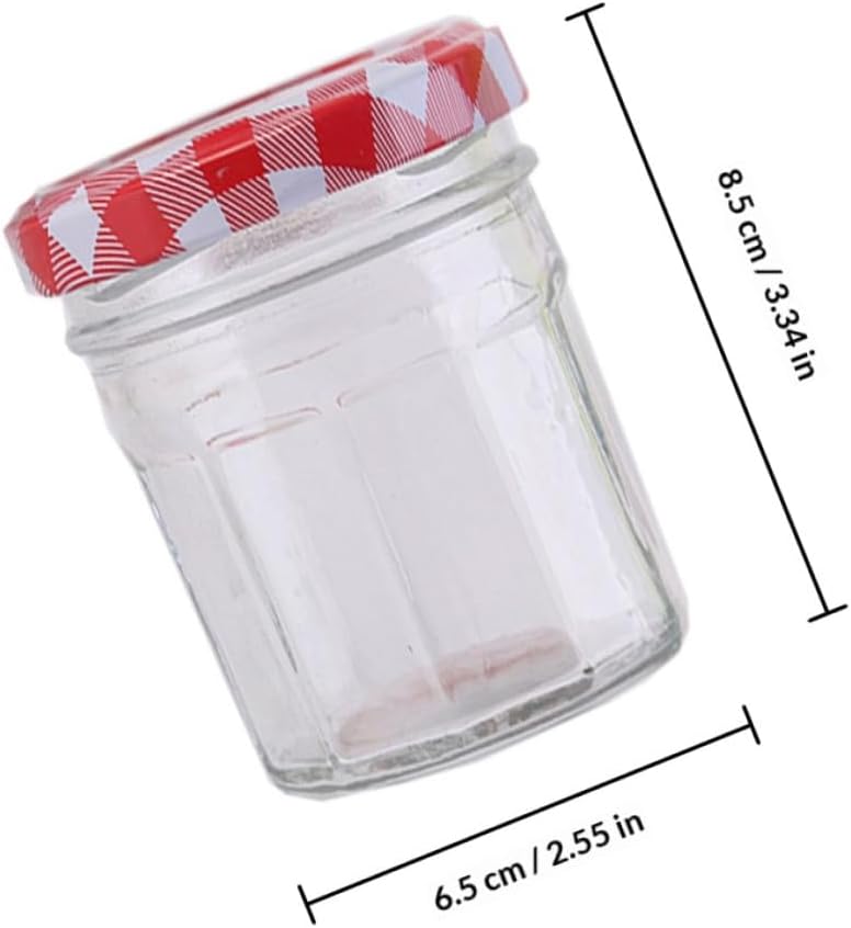 6 Pcs 200ml Glass Honey Jars with Lids Airtight Food Safe Sealed Canisters for Kitchen Storage and Jam Sauce Preservation