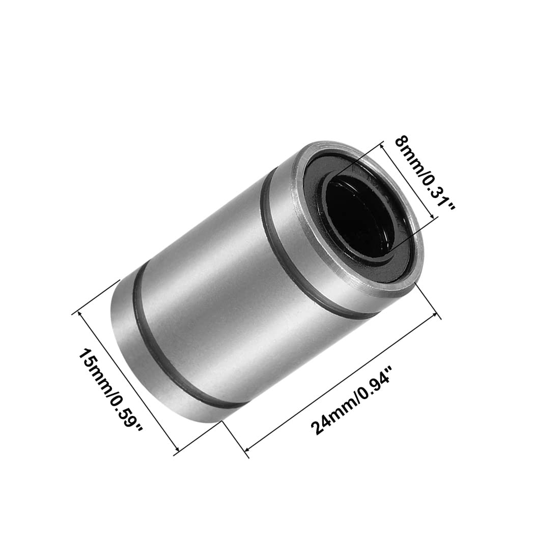 Linear Ball Bearings, LM8UU 8mm Linear Motion Bushing Double Side Rubber Sealed Rod Liner Shaft Parts for CNC Machine 3D Printer 12 Pack — Amazon image 2