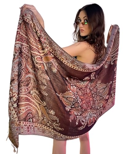 Classic Paisley Pashmina Scarf for Women - Elegant Shawl Wrap