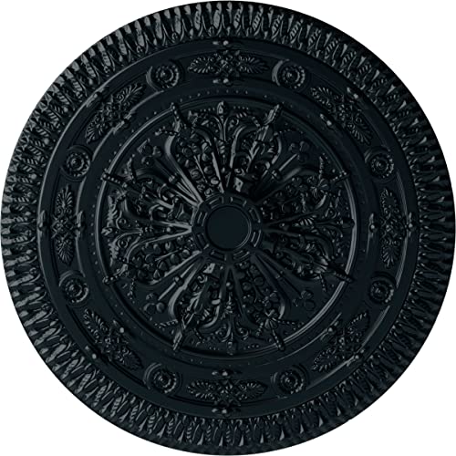 Ekena Millwork CM37NANSF 37 1/2"OD X 3 3/8"P Naples Ceiling Medallion Fits Canopies Up to 3 3/8", Night Shade