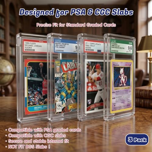 Image of PSA Slab Display Case 3 Pack, Thick Acrylic Case for PSA & CGC Graded Cards