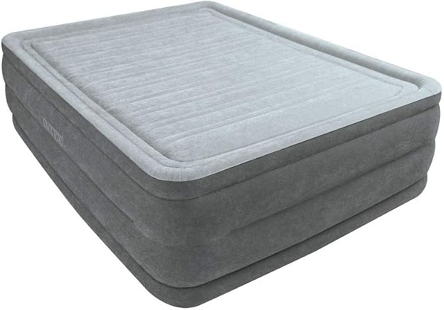 Intex Dura-Beam Comfort Plush 22" High Air Bed Queen Size with built-in electric pump #64418