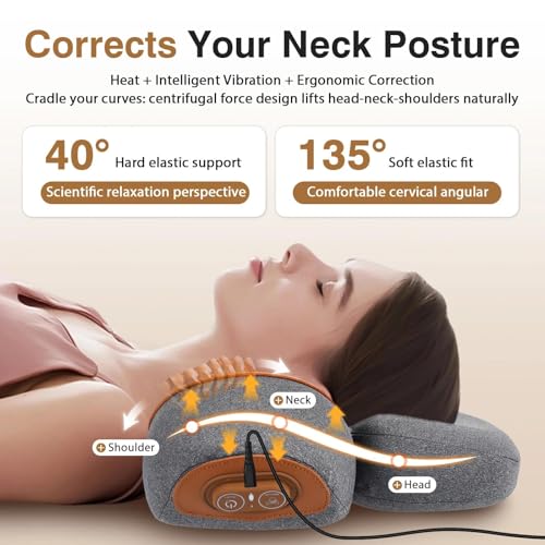 Drepint Nackenmassagegerät mit Wärme Elektrisch necline 3-in-1 Massager Nackenmassagekissen Entspannungskissen für Nacken Aktualisieren Zervikales Massagekissen