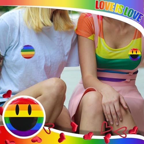 Image of BDS-HOME 14pcs Rainbow Pride Pins LGBTQ Round Brooch Badges Enamel Designs Gay Pride Month Accessories Party Parades Clothes Backpacks, Jackets, Hats Denim Decorate